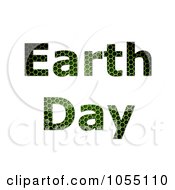 Poster, Art Print Of Green Grid Textured Earth Day Text