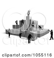 Poster, Art Print Of Business People Building A Pyramid With Blocks