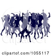 Poster, Art Print Of Crowd Of Silhouetted Purple Female Dancers