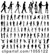 Royalty Free Vector Clip Art Illustration Of A Digital Collage Of Black And White Faceless Business People