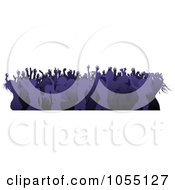 Poster, Art Print Of Border Of A Crowd Of Silhouetted Purple Female Dancers