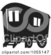 Royalty Free Vector Clip Art Illustration Of A Silhouetted Wagon by Any Vector