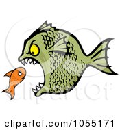 Poster, Art Print Of Bully Fish Eating A Small Fish