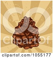Royalty Free Vector Clip Art Illustration Of A Pine Cone Over Grungy Rays by Any Vector