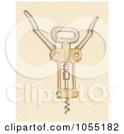 Royalty Free Vector Clip Art Illustration Of A Corkscrew On Beige