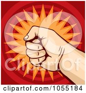 Poster, Art Print Of Fist On Red And Orange - 2