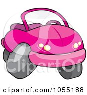 Royalty Free Vector Clip Art Illustration Of A Pink Convertible Car