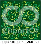 Royalty Free Vector Clip Art Illustration Of A Green Deco Tile