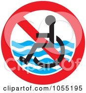 Poster, Art Print Of No Handicap Beach Access Symbol
