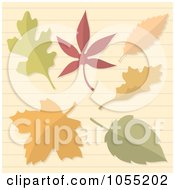 Poster, Art Print Of Autumn Leaves On Ruled Paper