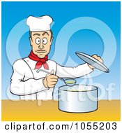Royalty Free Vector Clip Art Illustration Of A Chef Taste Testing His Soup