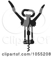 Royalty Free Vector Clip Art Illustration Of A Silhouetted Corkscrew