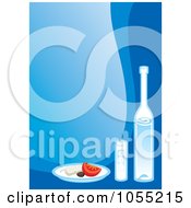 Poster, Art Print Of Greek Food And Wine On Blue