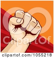 Royalty Free Vector Clip Art Illustration Of A Fist On Red And Orange 1