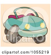 Royalty Free Vector Clip Art Illustration Of A Blue Convertible Car by Any Vector