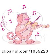 Poster, Art Print Of Pink Violinist Cat