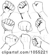 Poster, Art Print Of Digital Collage Of Black And White Fists