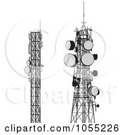 Royalty Free Vector Clip Art Illustration Of A Digital Collage Of Communication Towers by Any Vector #COLLC1055226-0165