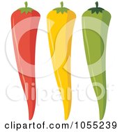 Poster, Art Print Of Digital Collage Of Red Yellow And Green Chili Peppers