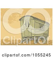 Poster, Art Print Of Gypsy Caravan Wagon On Tan