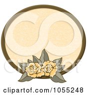 Royalty Free Vector Clip Art Illustration Of An Oval Frame With Yellow Roses