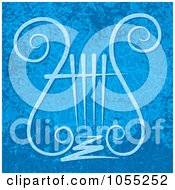 Royalty Free Vector Clip Art Illustration Of A Lyre On A Grungy Blue Background