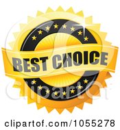Royalty Free Vector Clip Art Illustration Of A Shiny Golden Best Choice Guarantee Seal by TA Images