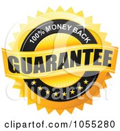 Royalty Free Vector Clip Art Illustration Of A Shiny Golden 100 Percent Money Back Guarantee Seal by TA Images #COLLC1055280-0125