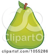 Poster, Art Print Of Round Green Pear