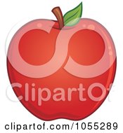 Poster, Art Print Of Round Red Apple
