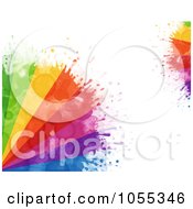 Poster, Art Print Of Background Of Colorful Paint Rays And Splatters On White