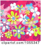 Poster, Art Print Of Background Of Flowers On Pink