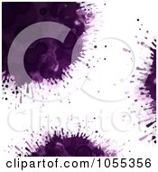 Poster, Art Print Of Background Of Purple Paint Splatters On White