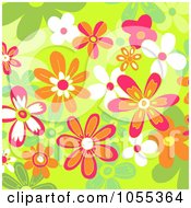 Poster, Art Print Of Background Of Flowers On Green