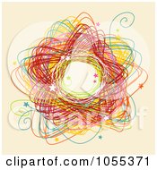 Poster, Art Print Of Colorful Circle Doodle With Stars On Beige