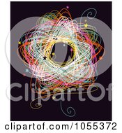 Poster, Art Print Of Colorful Circle Doodle With Stars On Black