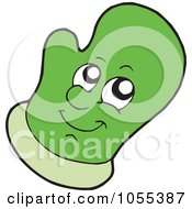 Royalty Free Vector Clip Art Illustration Of A Green Oven Mitt Character