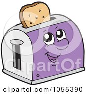 Purple Toaster Character With Toast