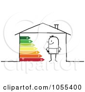 Royalty Free Vector Clip Art Illustration Of A Stick Man In A House With Energy Ratings