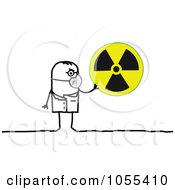 Poster, Art Print Of Stick Man Holding A Radiation Symbol