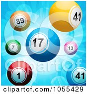 Poster, Art Print Of Lottery Balls On A Blue Burst