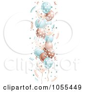 Royalty Free Vector Clip Art Illustration Of A Border Of Blue And Brown Party Balloons