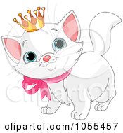 Spoiled White Kitten Wearing A Crown