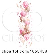 Royalty Free Vector Clip Art Illustration Of A Border Of Pink And Brown Party Balloons