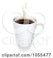 Royalty Free Vector Clip Art Illustration Of A 3d White Cup Of Steamy Coffee