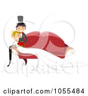 Royalty Free Vector Clip Art Illustration Of A Wedding Couple Sitting On A Sofa 1