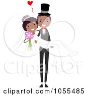 Poster, Art Print Of Happy Black Wedding Couple The Groom Carrying The Bride