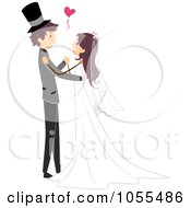 Royalty Free Vector Clip Art Illustration Of A Bride And Groom Dancing At Their Wedding 3