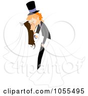 Royalty Free Vector Clip Art Illustration Of A Groom Dipping And Kissing His Bride