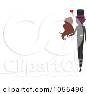 Royalty Free Vector Clip Art Illustration Of A Rear View Of A Wedding Couple Background